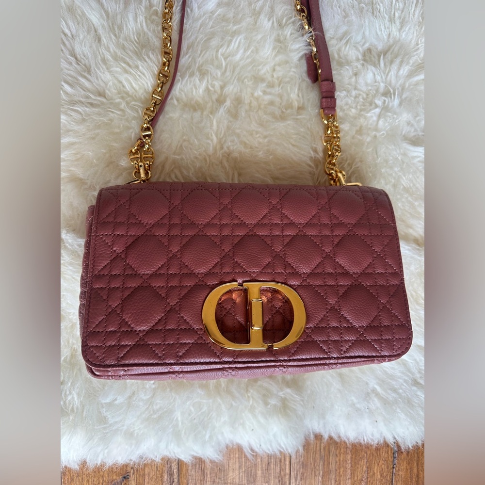 Christian Dior Authentic Cannage Calfskin Burgundy Red - Excellent Condition